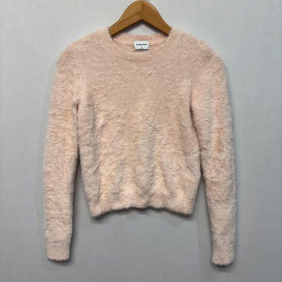 Aritzia Sunday Best Women Fuzzy Knit Cropped Sweater Size Medium C064 -1 - Picture 15 of 15